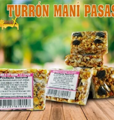 Turron de mani con pasas x 12 unds
